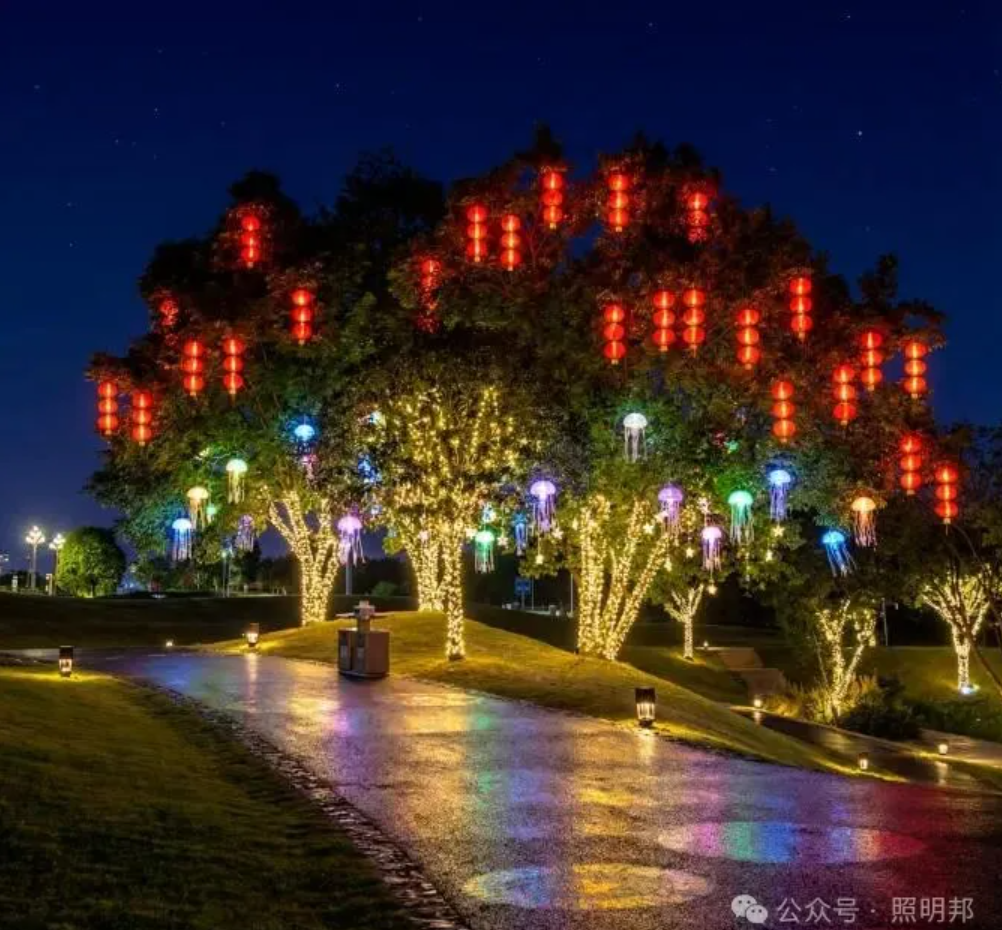 AI 光影设计 街区夜景