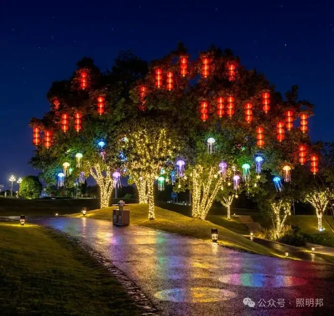 One-click night view of pedestrian street